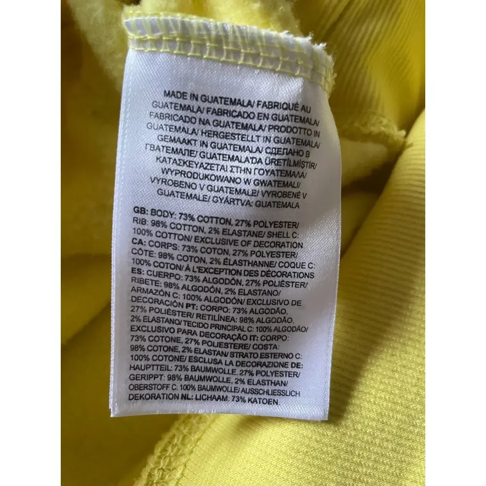 The North Face Mens/Teen Yellow Sweatshirt Size Large Hoodie Oversize Dopamine